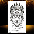 New Black Wolf Forest Sticker Tattoos Temporary Tree Fierce Animal Body Tattoo Luxury Design Custom Tatoos For Mens