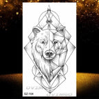 New Black Wolf Forest Sticker Tattoos Temporary Tree Fierce Animal Body Tattoo Luxury Design Custom Tatoos For Mens
