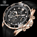 Black Multifunctional Sport Men Watches Luxury Quartz Watches Fashion Chronograph Stylish Elegant Comfortable Watch For Men Stevvex