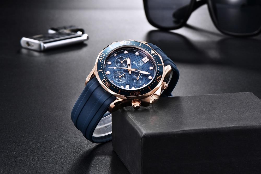 Black Multifunctional Sport Men Watches Luxury Quartz Watches Fashion Chronograph Stylish Elegant Comfortable Watch For Men Stevvex