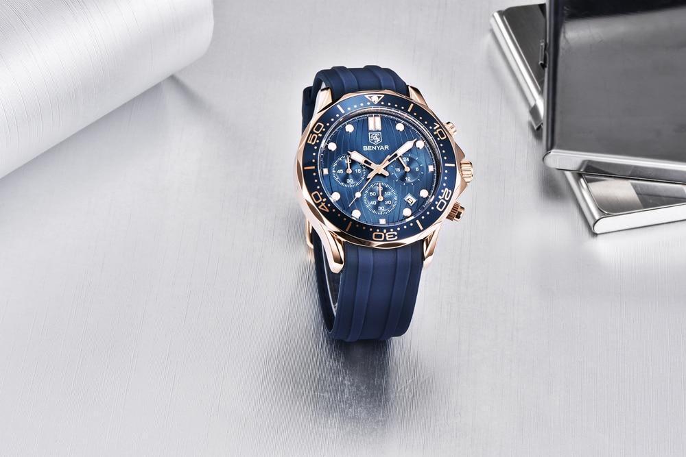 Black Multifunctional Sport Men Watches Luxury Quartz Watches Fashion Chronograph Stylish Elegant Comfortable Watch For Men Stevvex