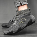 Men Beige Casual Shoes Outdoor Comfy Walking Sneakers Fashion All-Match Sneakers Breathable Cloth Casual Sports Flats Men Lightweight Outdoor Running Sneakers Stevvex