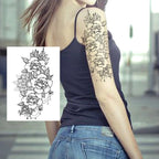 Realistic Tattoos Temporary Womens Flower Sticker Tattoos Waterproof Women Body Art Fake Legs Tattoo Stickers Stevvex