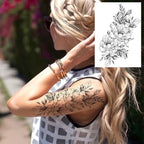 Realistic Tattoos Temporary Womens Flower Sticker Tattoos Waterproof Women Body Art Fake Legs Tattoo Stickers Stevvex