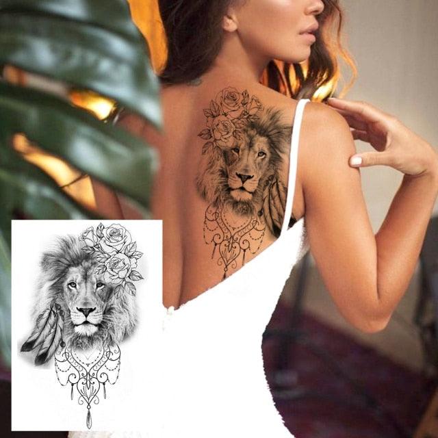 Realistic Tattoos Temporary Womens Flower Sticker Tattoos Waterproof Women Body Art Fake Legs Tattoo Stickers Stevvex
