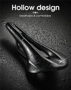 Leather Bike Saddle Road Bike Front Seat Cycling Saddles For Mens Breathable Hollow Cushion Bicycle Saddle Comfort Bike Saddle Ergonomic Waterproof Bicycle Seat For Road Bike Mountain Bike Seats Stevvex
