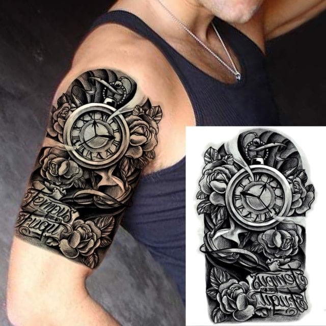 Big Black Tiger Tattoos Waterproof Leopard Tatoos Large Monster Body Arm Legs Tattoo Cool Tiger Face Temporary Tattoos For Women Men Stevvex