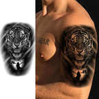 Big Black Tiger Tattoos Waterproof Leopard Tatoos Large Monster Body Arm Legs Tattoo Cool Tiger Face Temporary Tattoos For Women Men Stevvex