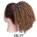 Drawstring Puff Ponytail Afro Kinky Curly Hair Extension Synthetic Clip in Pony Tail African American Hair Extension Short Kinky Curly Pineapple Pony Tail Clip in on Wrap Up-do Hair Extensions for African American Women Stevvex