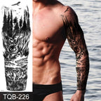 Large Black Temporary Tattoo Waterproof Luxury Big Tattoo For Body Arm Legs Modern Design