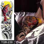 Large Black Temporary Tattoo Waterproof Luxury Big Tattoo For Body Arm Legs Modern Design