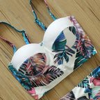 High Waist Bikini Set Push Up Bandage Bikini Swimwear Women Two Pieces Swimsuit Strappy Women High Waist Bikini Set Athletic Two Piece Swimsuit Sporty Scoop Neck Bathing Suit For Teen Girls With Shorts Stevvex