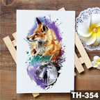 Realistic 3D Wolf Moon Temporary Tattoo Sticker Waterproof Stylish Body New Luxury Animal Tattoo For Men Women Stevvex