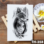 Realistic 3D Wolf Moon Temporary Tattoo Sticker Waterproof Stylish Body New Luxury Animal Tattoo For Men Women Stevvex