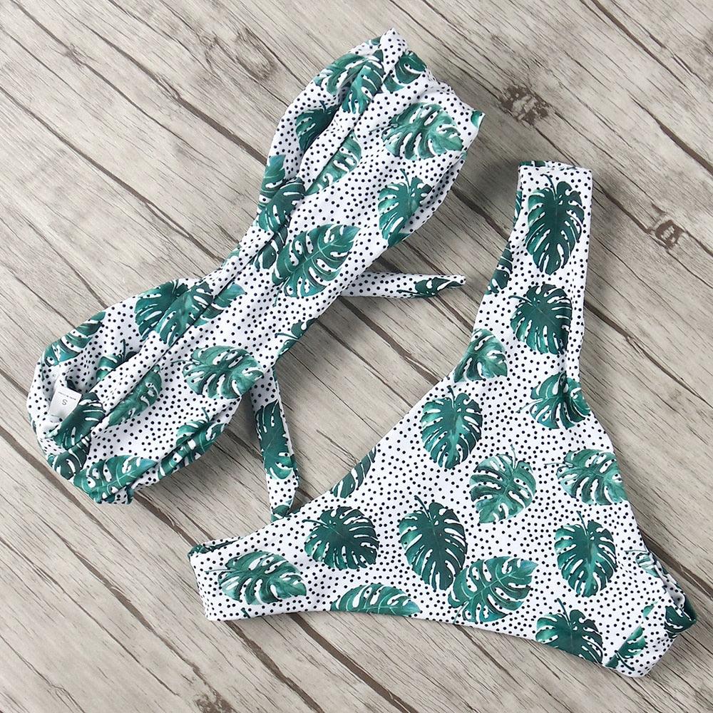 Solid Bikini Set Swimsuit Women Bikini Swimwear Female Halter Top Bathing Suit Swimming Wear Bikini High Cut Swimsuit High Waist Plus Size Summer Swimwear Stevvex