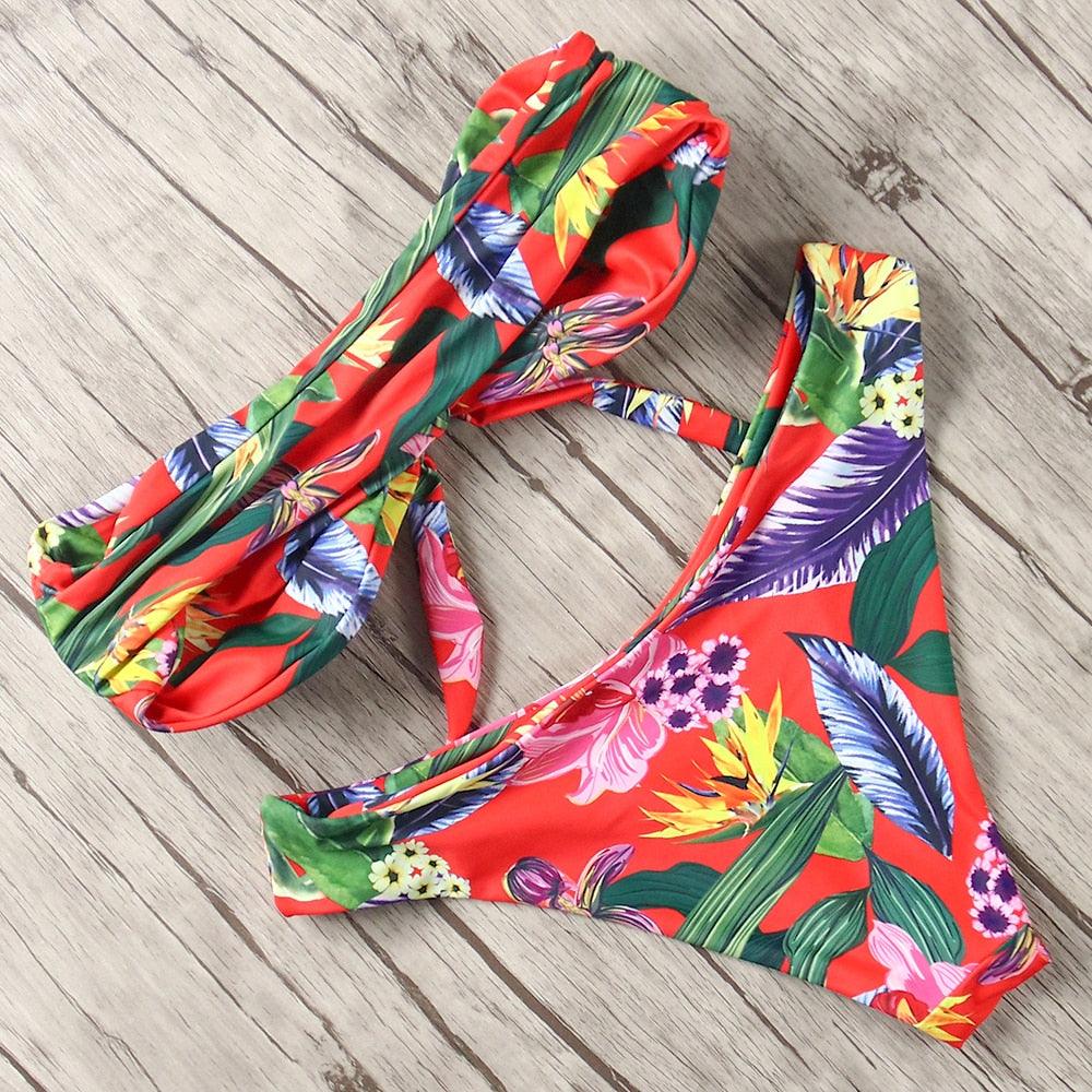 Solid Bikini Set Swimsuit Women Bikini Swimwear Female Halter Top Bathing Suit Swimming Wear Bikini High Cut Swimsuit High Waist Plus Size Summer Swimwear Stevvex