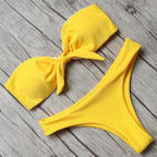 Solid Bikini Set Swimsuit Women Bikini Swimwear Female Halter Top Bathing Suit Swimming Wear Bikini High Cut Swimsuit High Waist Plus Size Summer Swimwear Stevvex
