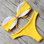 Solid Bikini Set Swimsuit Women Bikini Swimwear Female Halter Top Bathing Suit Swimming Wear Bikini High Cut Swimsuit High Waist Plus Size Summer Swimwear Stevvex