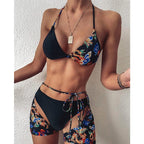 Modern Blue High Waist Bikini Push Up Swimwear Women Dragon Printed Bikini Set Retro Swimsuit Women's High Waist Bikini Swimsuits Twist Push Up Two Piece Bathing Suits Tummy Control Swimwear Stevvex