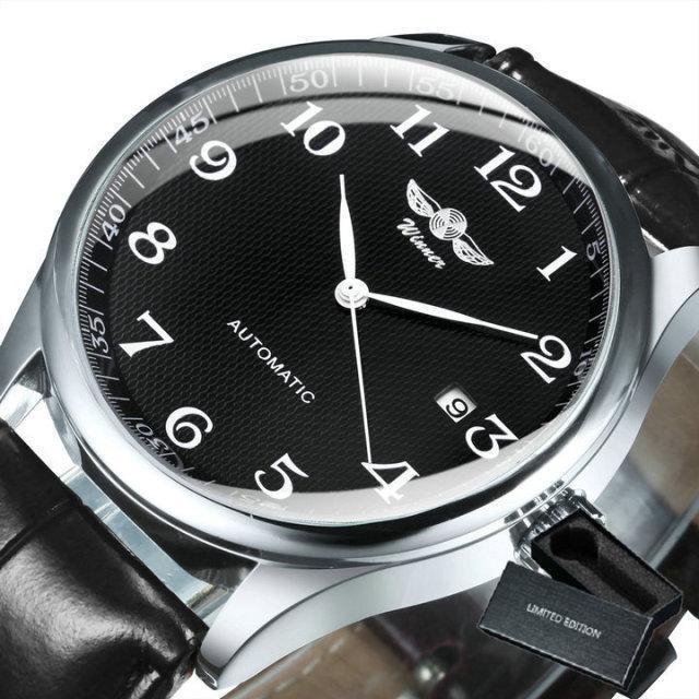 Classic Luxury Men Watch Automatic Wrist Watches Brown Leather Strap Fashionable Design Watches For Men Stevvex