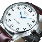 Classic Luxury Men Watch Automatic Wrist Watches Brown Leather Strap Fashionable Design Watches For Men Stevvex