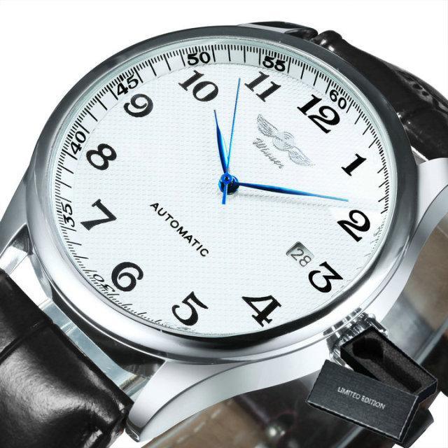 Classic Luxury Men Watch Automatic Wrist Watches Brown Leather Strap Fashionable Design Watches For Men Stevvex