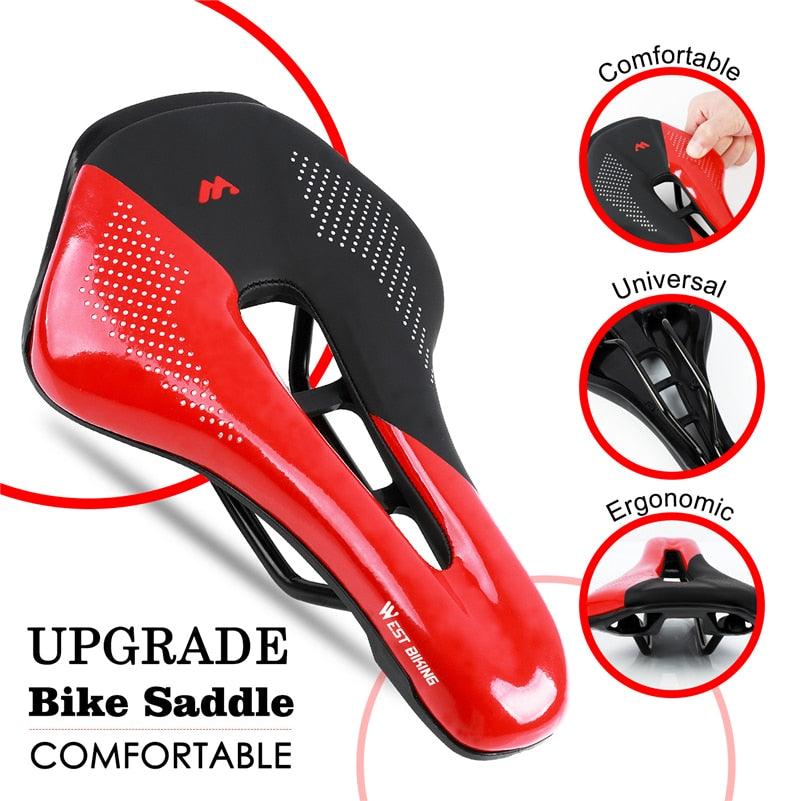 Bike Saddle Mountain Road Bike Seat PU Leather Gel Filled Cycling Cushion Comfortable Shockproof Bicycle Saddle Seat Cushion For Men Comfort Bike Saddle Anti-Slip Bicycle Saddle Waterproof Bicycle Seat For Mountain Bike Seat Stevvex