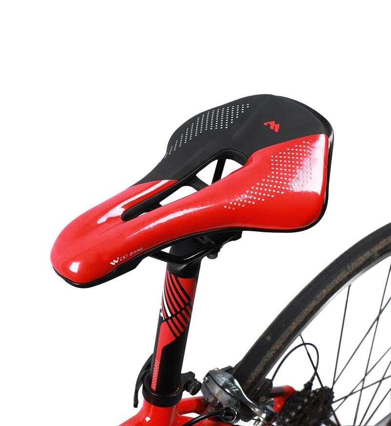 Bike Saddle Mountain Road Bike Seat PU Leather Gel Filled Cycling Cushion Comfortable Shockproof Bicycle Saddle Seat Cushion For Men Comfort Bike Saddle Anti-Slip Bicycle Saddle Waterproof Bicycle Seat For Mountain Bike Seat Stevvex