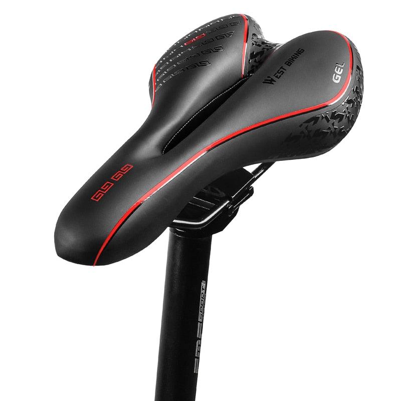 Bike Saddle Mountain Road Bike Seat PU Leather Gel Filled Cycling Cushion Comfortable Shockproof Bicycle Saddle Seat Cushion For Men Comfort Bike Saddle Anti-Slip Bicycle Saddle Waterproof Bicycle Seat For Mountain Bike Seat Stevvex