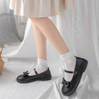 Cute Black White Velvet Warm Long Socks Solid Color Knee High Female Socks Fashion Nylon Stockings For Women Stevvex
