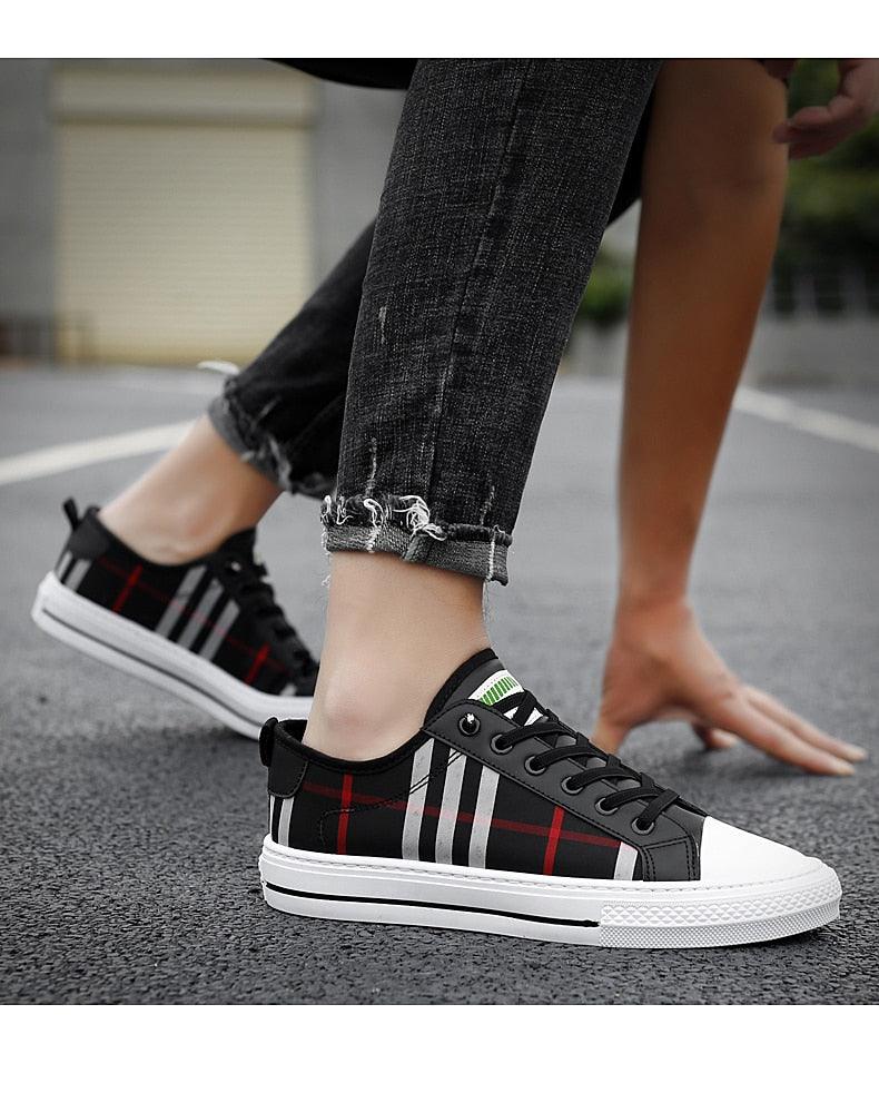 Summer Canvas Mens Breathable Vulcanize Sneakers Light Men Casual Walking Shoe Non-slip Fashionable Sports Shoes Mens Workout Lightweight White Flat Sneakers Stevvex