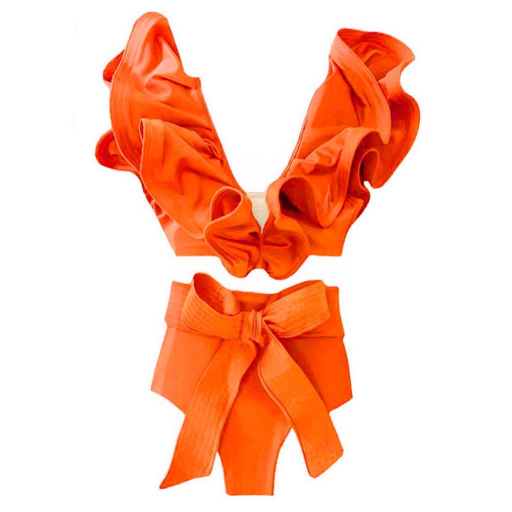 Two-Pieces Women  Push-Up Padded Bra Ruffles Bandage Bikini Set Swimsuit  Women's Bathing Suits Ruffles Flounce Bikini Sets Low Rise Two Piece Swimsuit Swimwear Bathing Suit Beachwear Stevvex