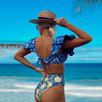 Two-Pieces Women  Push-Up Padded Bra Ruffles Bandage Bikini Set Swimsuit  Women's Bathing Suits Ruffles Flounce Bikini Sets Low Rise Two Piece Swimsuit Swimwear Bathing Suit Beachwear Stevvex