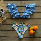 Two-Pieces Women  Push-Up Padded Bra Ruffles Bandage Bikini Set Swimsuit  Women's Bathing Suits Ruffles Flounce Bikini Sets Low Rise Two Piece Swimsuit Swimwear Bathing Suit Beachwear Stevvex