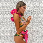 Two-Pieces Women  Push-Up Padded Bra Ruffles Bandage Bikini Set Swimsuit  Women's Bathing Suits Ruffles Flounce Bikini Sets Low Rise Two Piece Swimsuit Swimwear Bathing Suit Beachwear Stevvex