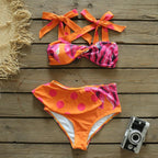 Two-Pieces Women  Push-Up Padded Bra Ruffles Bandage Bikini Set Swimsuit  Women's Bathing Suits Ruffles Flounce Bikini Sets Low Rise Two Piece Swimsuit Swimwear Bathing Suit Beachwear Stevvex
