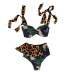 Two-Pieces Women  Push-Up Padded Bra Ruffles Bandage Bikini Set Swimsuit  Women's Bathing Suits Ruffles Flounce Bikini Sets Low Rise Two Piece Swimsuit Swimwear Bathing Suit Beachwear Stevvex