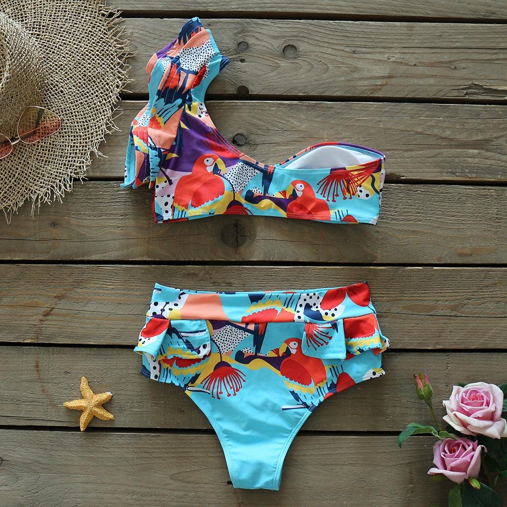 Two-Pieces Women  Push-Up Padded Bra Ruffles Bandage Bikini Set Swimsuit  Women's Bathing Suits Ruffles Flounce Bikini Sets Low Rise Two Piece Swimsuit Swimwear Bathing Suit Beachwear Stevvex