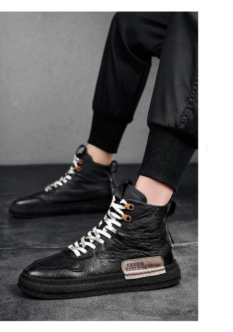 Mens Handmade Sneakers Leather Breathable Dress Shoes Luxury Shoes Casual Shoes Flat Footwear Classic Black White Men Fashion Walking Leather Mens Sneakers Stevvex
