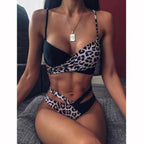 Women High Waist Bikini Swimsuit Swimwear Female Women Metal Ring Cross Bandage Bikini Set Swimsuit Two Piece Cutout Tie Back Bathing Suit Thong Bikini Set Bathing Suit Bather Stevvex