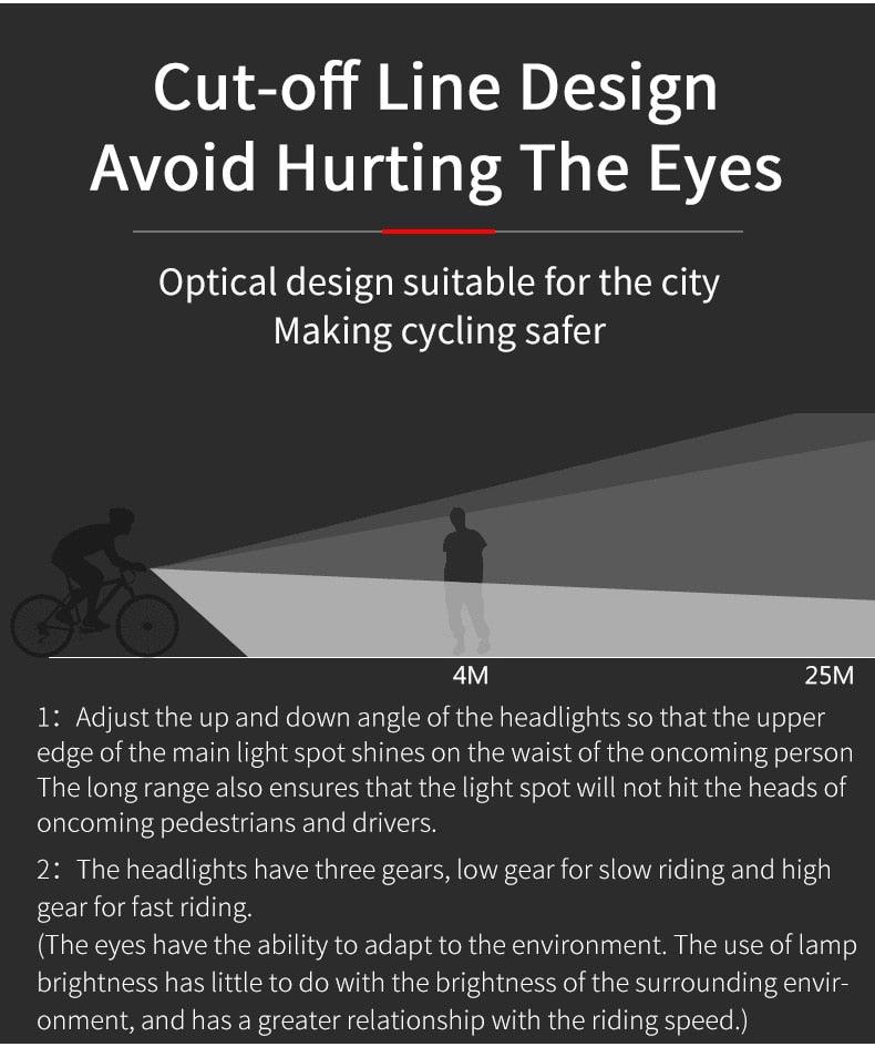 Bike Light Rainproof USB Rechargeable LED 2000mAh MTB Front Lamp Headlight Aluminum Ultralight Flashlight Super Bright Bicycle Front Headlight 5 Light Modes And Large Capacity Battery Stevvex