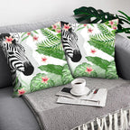 Tropical Plants Palm Leaf Pillow Cover Green Leaves Cushion Covers Flower Decorative Pillow Sofa Decorative Throw Pillow Covers Tropical Green Leaves Floor Pillow Cover for Couch Cushion Cover Plant Monstera Leaf 45x45cm Stevvex