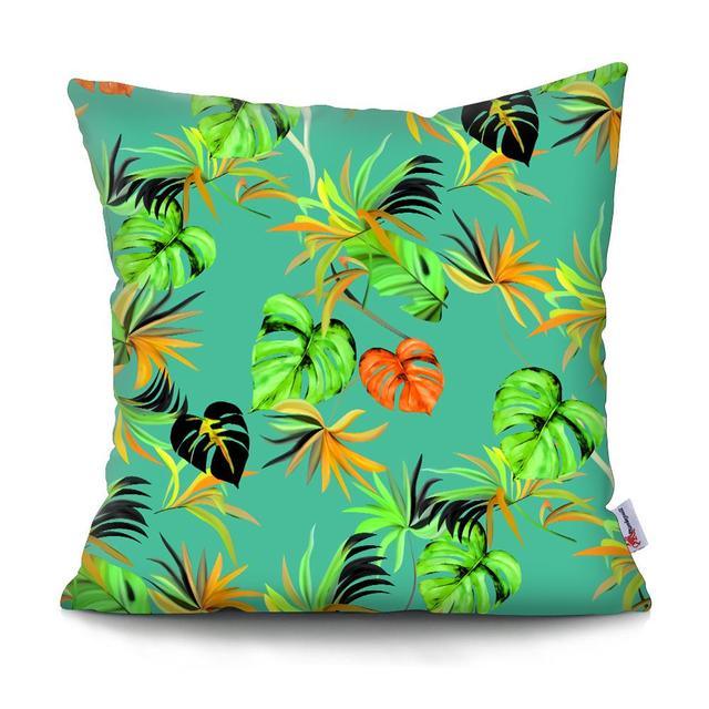 Tropical Plants Palm Leaf Pillow Cover Green Leaves Cushion Covers Flower Decorative Pillow Sofa Decorative Throw Pillow Covers Tropical Green Leaves Floor Pillow Cover for Couch Cushion Cover Plant Monstera Leaf 45x45cm Stevvex