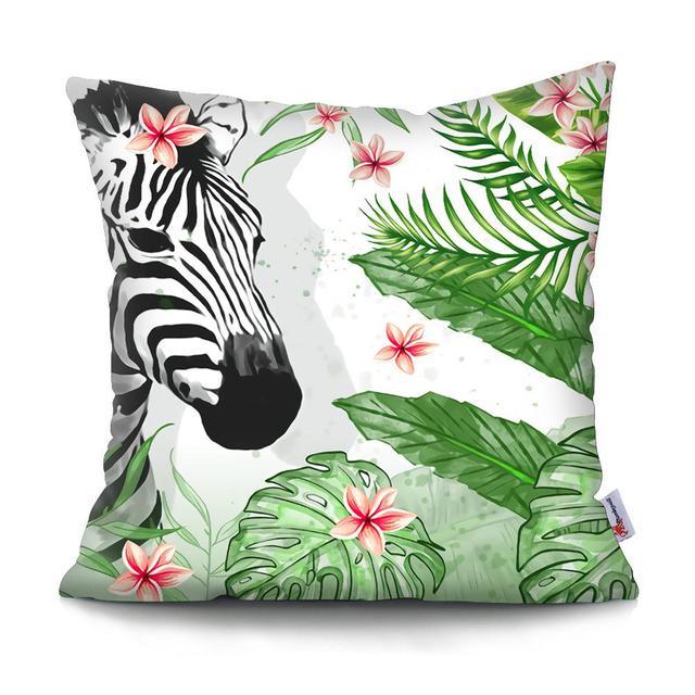 Tropical Plants Palm Leaf Pillow Cover Green Leaves Cushion Covers Flower Decorative Pillow Sofa Decorative Throw Pillow Covers Tropical Green Leaves Floor Pillow Cover for Couch Cushion Cover Plant Monstera Leaf 45x45cm Stevvex