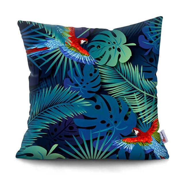 Tropical Plants Palm Leaf Pillow Cover Green Leaves Cushion Covers Flower Decorative Pillow Sofa Decorative Throw Pillow Covers Tropical Green Leaves Floor Pillow Cover for Couch Cushion Cover Plant Monstera Leaf 45x45cm Stevvex