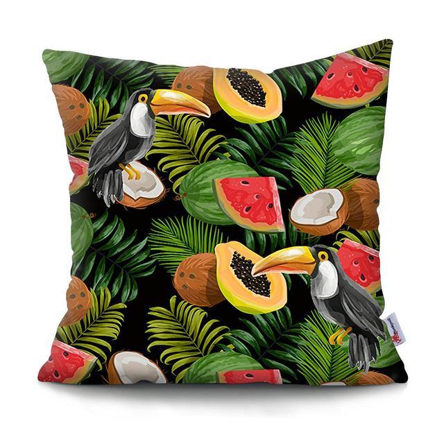 Tropical Plants Palm Leaf Pillow Cover Green Leaves Cushion Covers Flower Decorative Pillow Sofa Decorative Throw Pillow Covers Tropical Green Leaves Floor Pillow Cover for Couch Cushion Cover Plant Monstera Leaf 45x45cm Stevvex