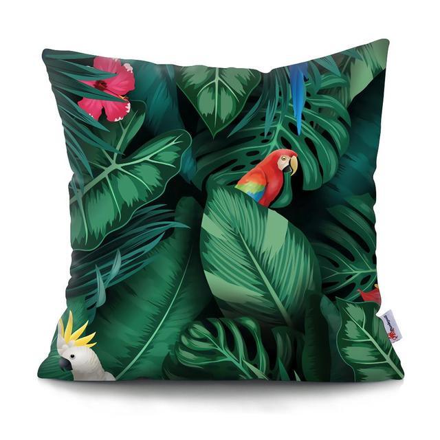 Tropical Plants Palm Leaf Pillow Cover Green Leaves Cushion Covers Flower Decorative Pillow Sofa Decorative Throw Pillow Covers Tropical Green Leaves Floor Pillow Cover for Couch Cushion Cover Plant Monstera Leaf 45x45cm Stevvex