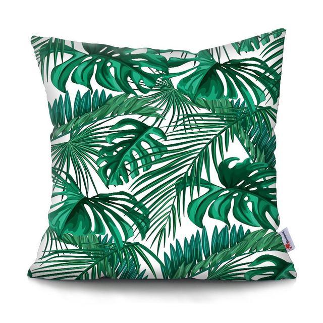 Tropical Plants Palm Leaf Pillow Cover Green Leaves Cushion Covers Flower Decorative Pillow Sofa Decorative Throw Pillow Covers Tropical Green Leaves Floor Pillow Cover for Couch Cushion Cover Plant Monstera Leaf 45x45cm Stevvex