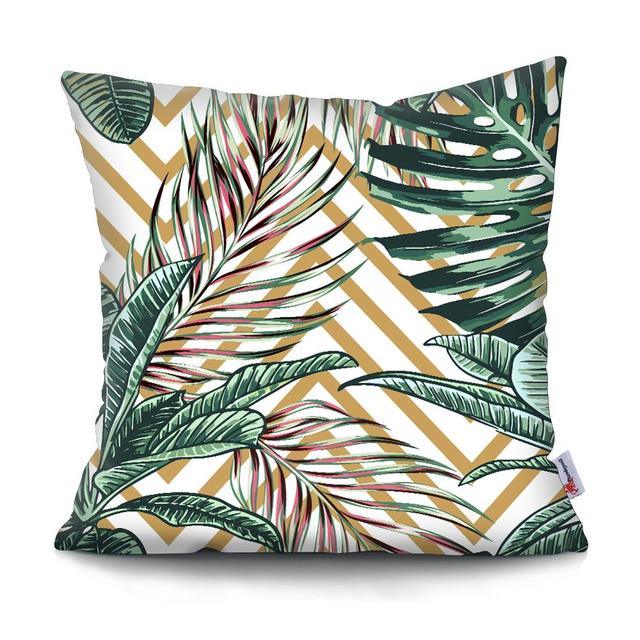Tropical Plants Palm Leaf Pillow Cover Green Leaves Cushion Covers Flower Decorative Pillow Sofa Decorative Throw Pillow Covers Tropical Green Leaves Floor Pillow Cover for Couch Cushion Cover Plant Monstera Leaf 45x45cm Stevvex