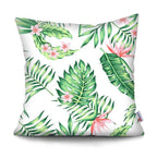 Tropical Plants Palm Leaf Pillow Cover Green Leaves Cushion Covers Flower Decorative Pillow Sofa Decorative Throw Pillow Covers Tropical Green Leaves Floor Pillow Cover for Couch Cushion Cover Plant Monstera Leaf 45x45cm Stevvex